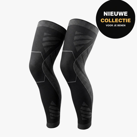 HaltStride compressiebeensleeves, zwart paar