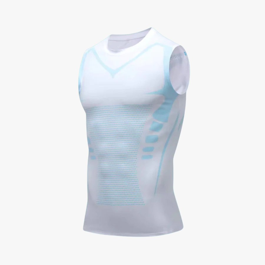 HaltPower compressieshirt voor heren in wit